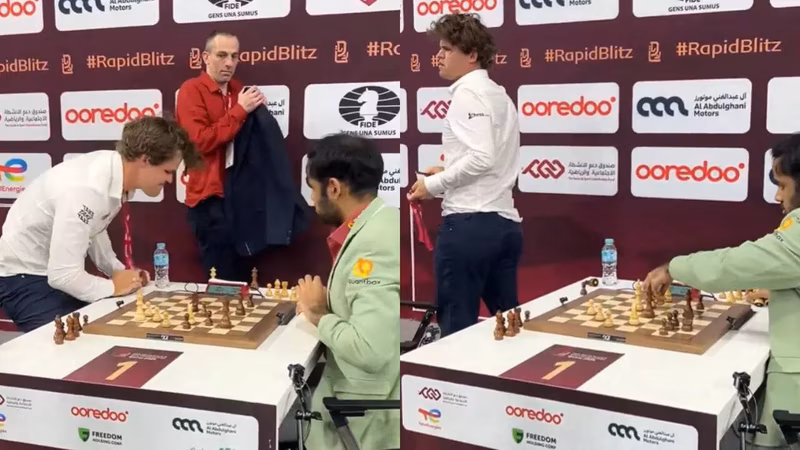 Watch: Carlsen loses cool; slams table again after loss to India’s Erigaisi