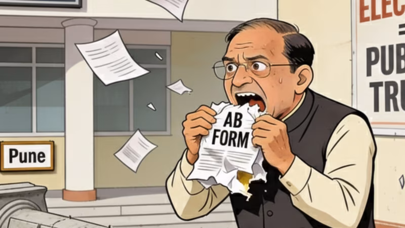 Maha civic polls: Shiva Sena aspirant swallows 'A & B form' of fellow party candidate