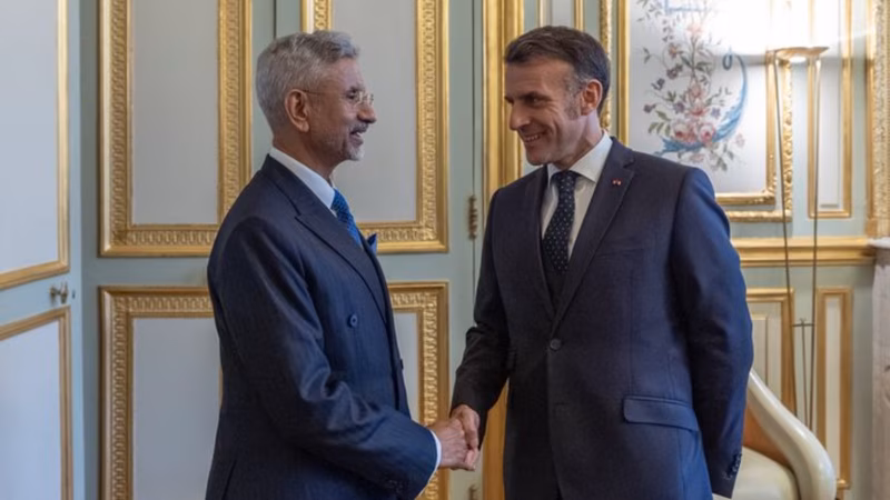 EAM Jaishankar meets French President Macron; conveys PM Modi’s warm wishes