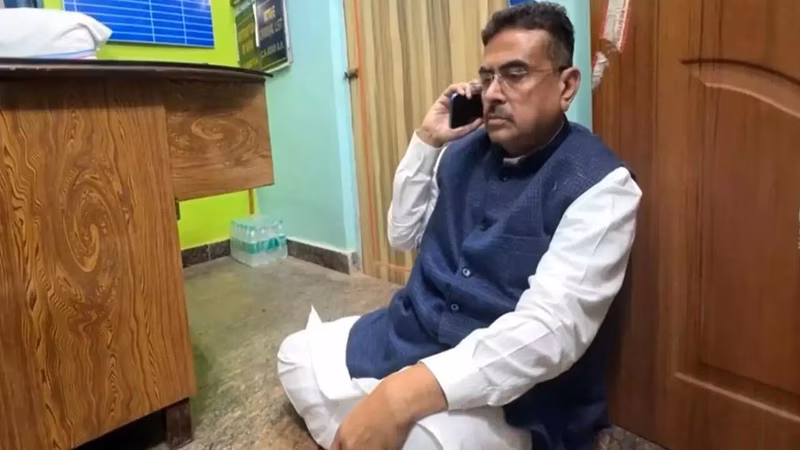 ‘They want to demolish BJP’: Bengal LoP accuses TMC workers of attacking his convoy; sits on dharna