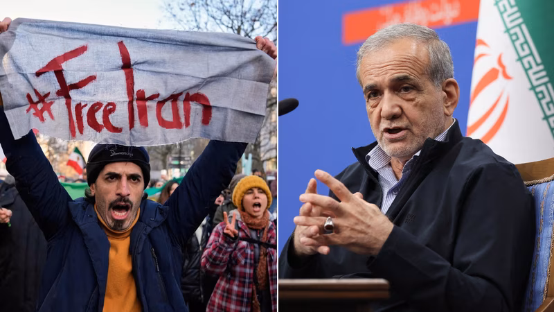 Iran president accuses US, Israel as protests turn violent; vows to listen to protesters